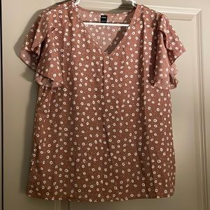 SHEIN short-sleeved flowered blouse, size M